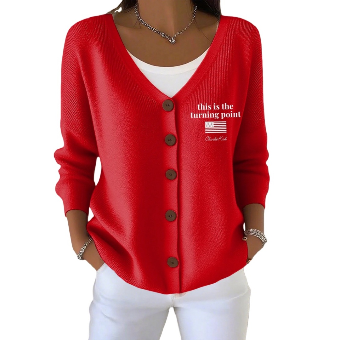 Womens Boho Floral Cardigan V-Neck Button-Up Sweater Outerwear Knited Sweater